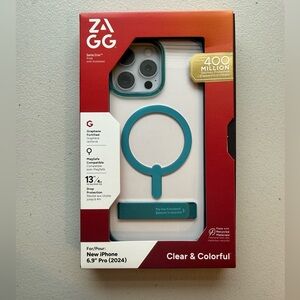 ZAGG Clear & Colorful Phone Case for iPhone 6.9" Pro (2024) - Teal